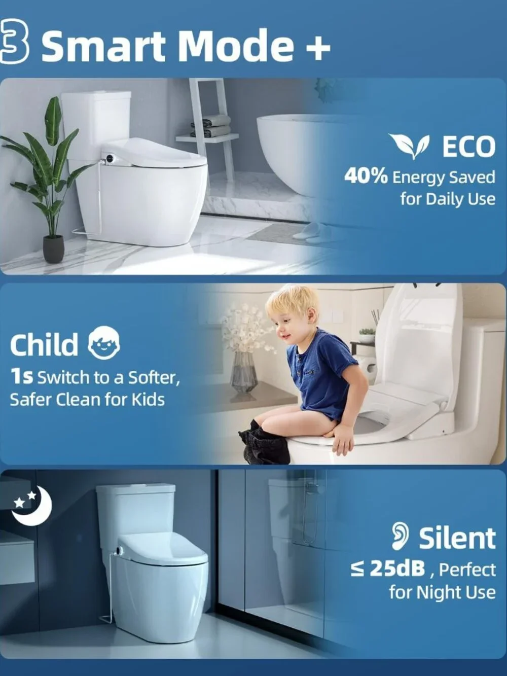 Electric Bidet Toilet Seat Heated Elongated Warm Water Dryer Remote Control Self